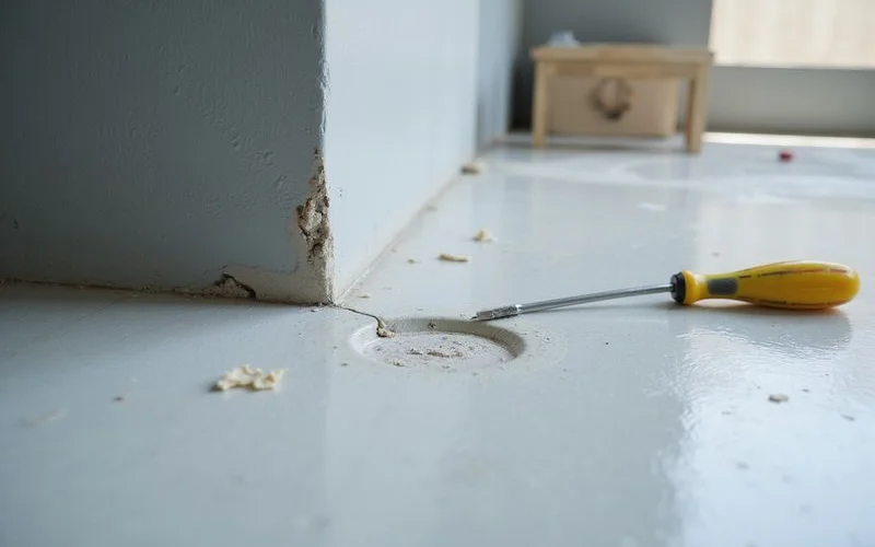 Close-up of an epoxy floor surface showing its coating sheen