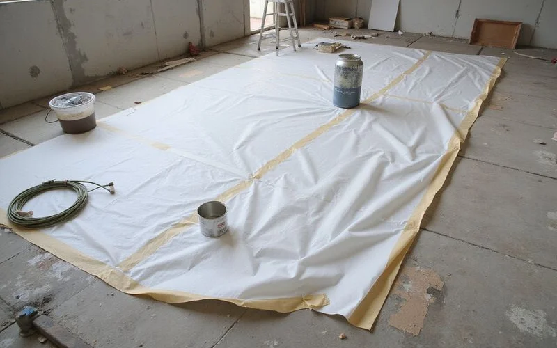 Protective covering over a concrete slab during construction