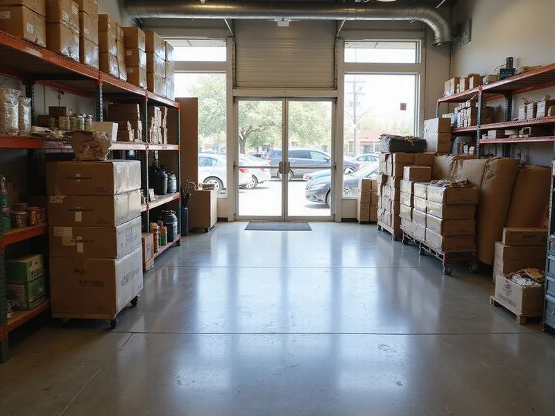 Commercial polished concrete floor in an Austin retail space