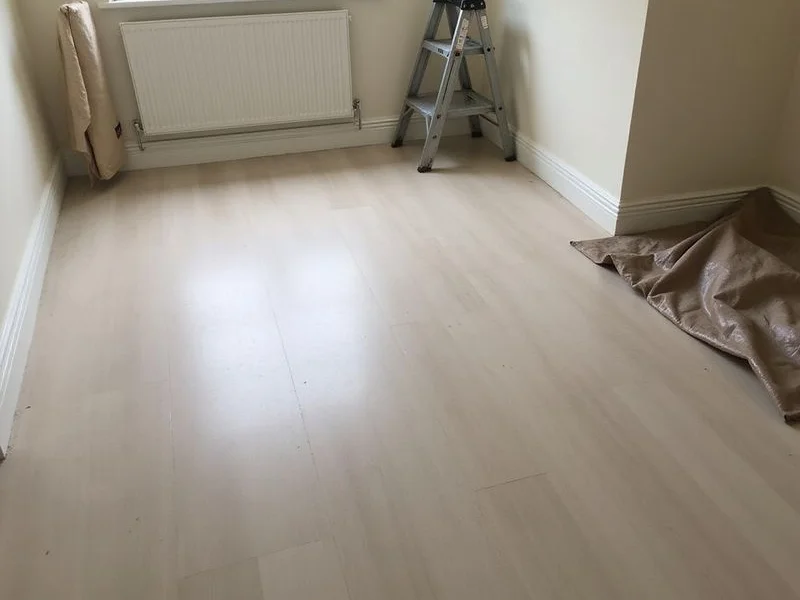 Finished polished overlay floor with consistent colour and a satin sheen