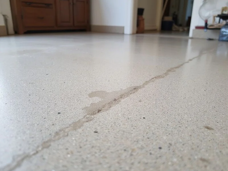 Salt-and-pepper polished concrete showing fine aggregate flecks